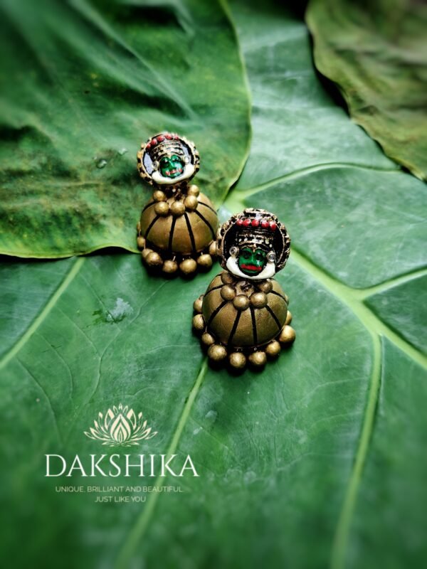 Terracotta- Medium Size Jhumka ( Golden with Multi color)