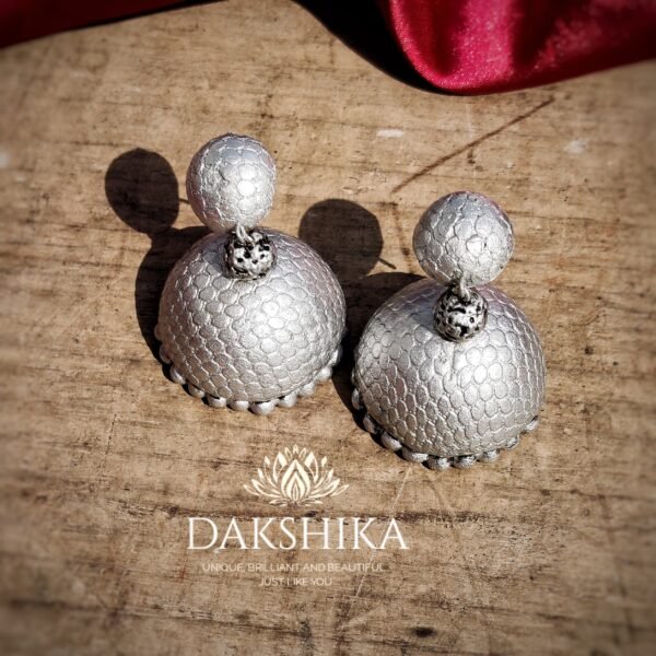 INDRA-Terracotta- Big Size Jhumka (Silver )