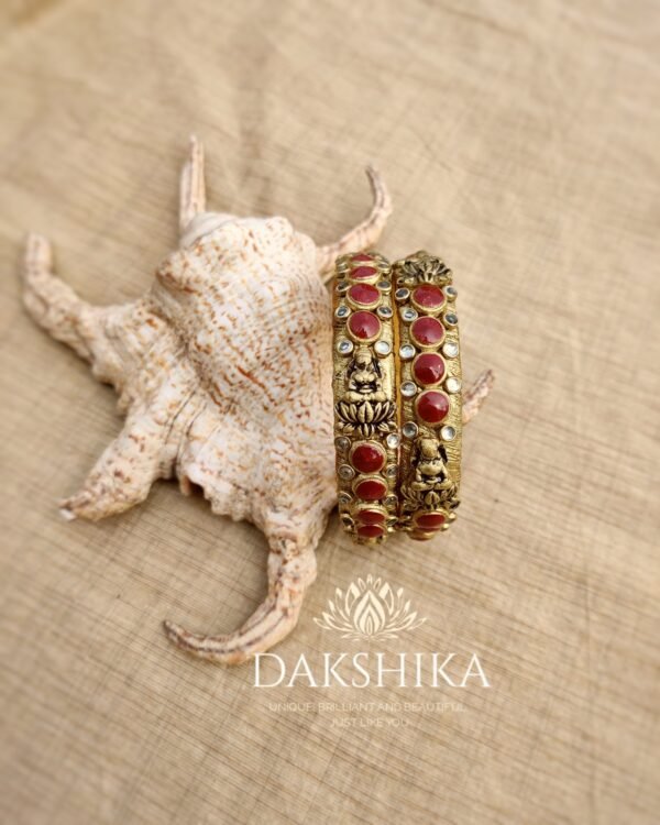 Terracotta- Clay   Bangles (Golden With Maroon)