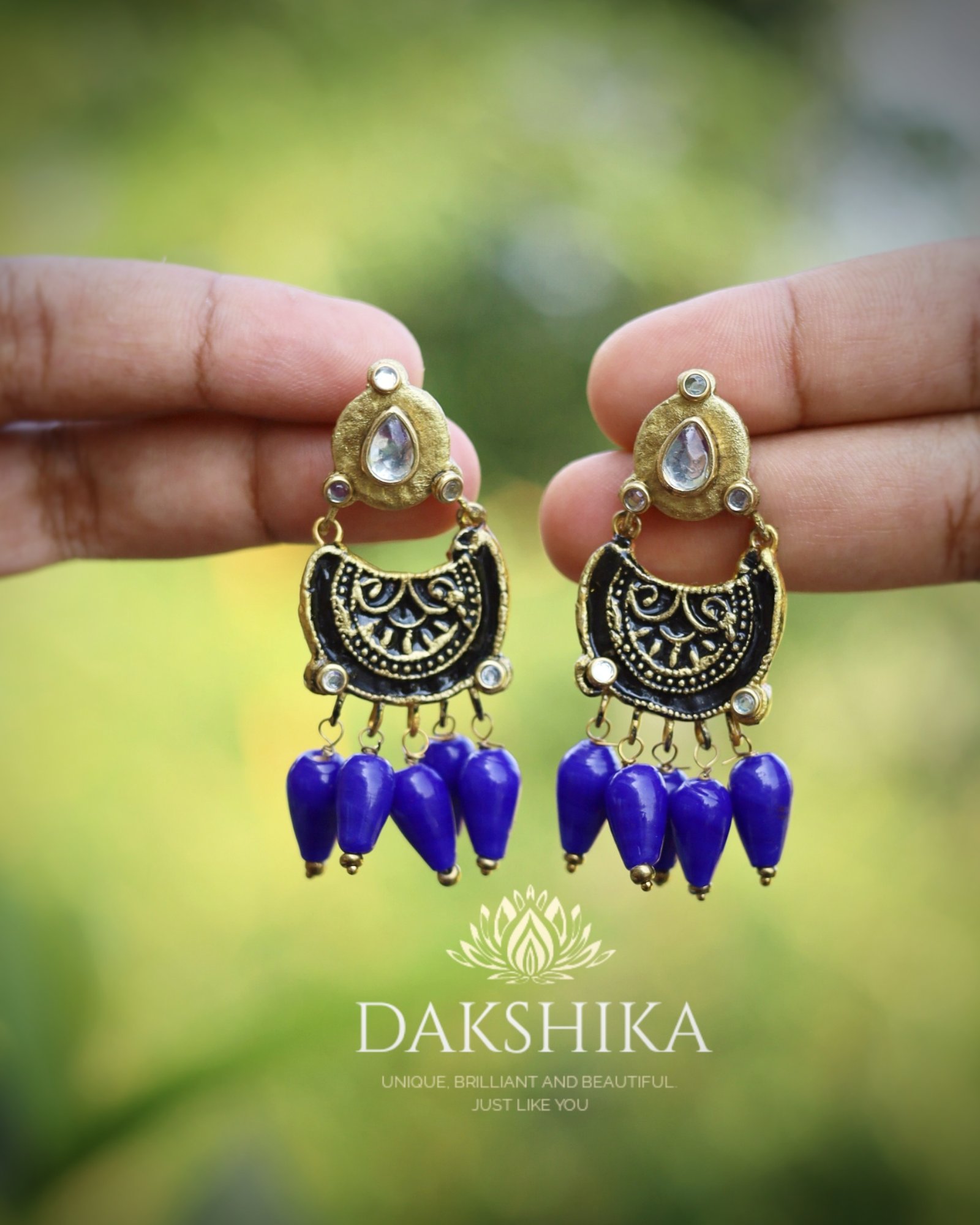 TERRACOTTA - Medium Size Earrings ( Golden With Violet )