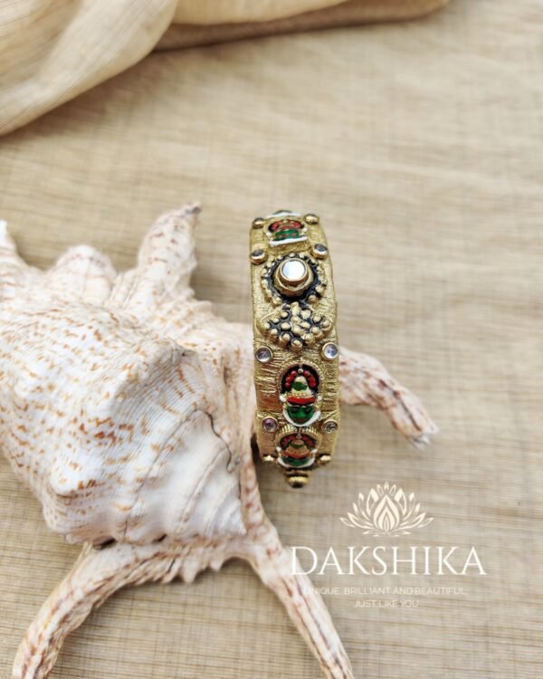 Terracotta- Clay   Bangles (Golden With Multi Color)