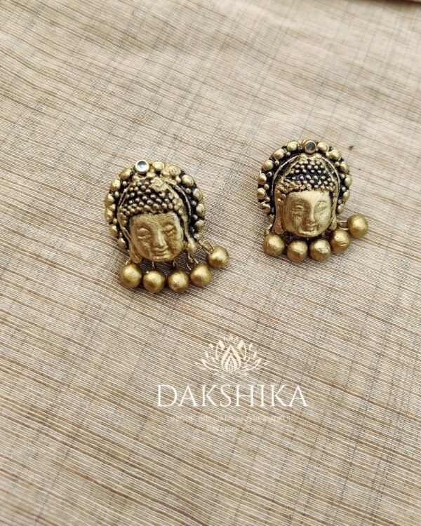 TERRACOTTA - Big Size Stud ( Golden With  Black )